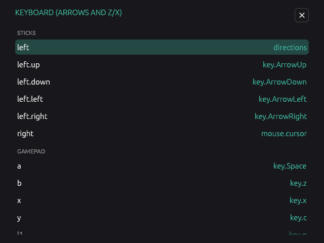The input map editor